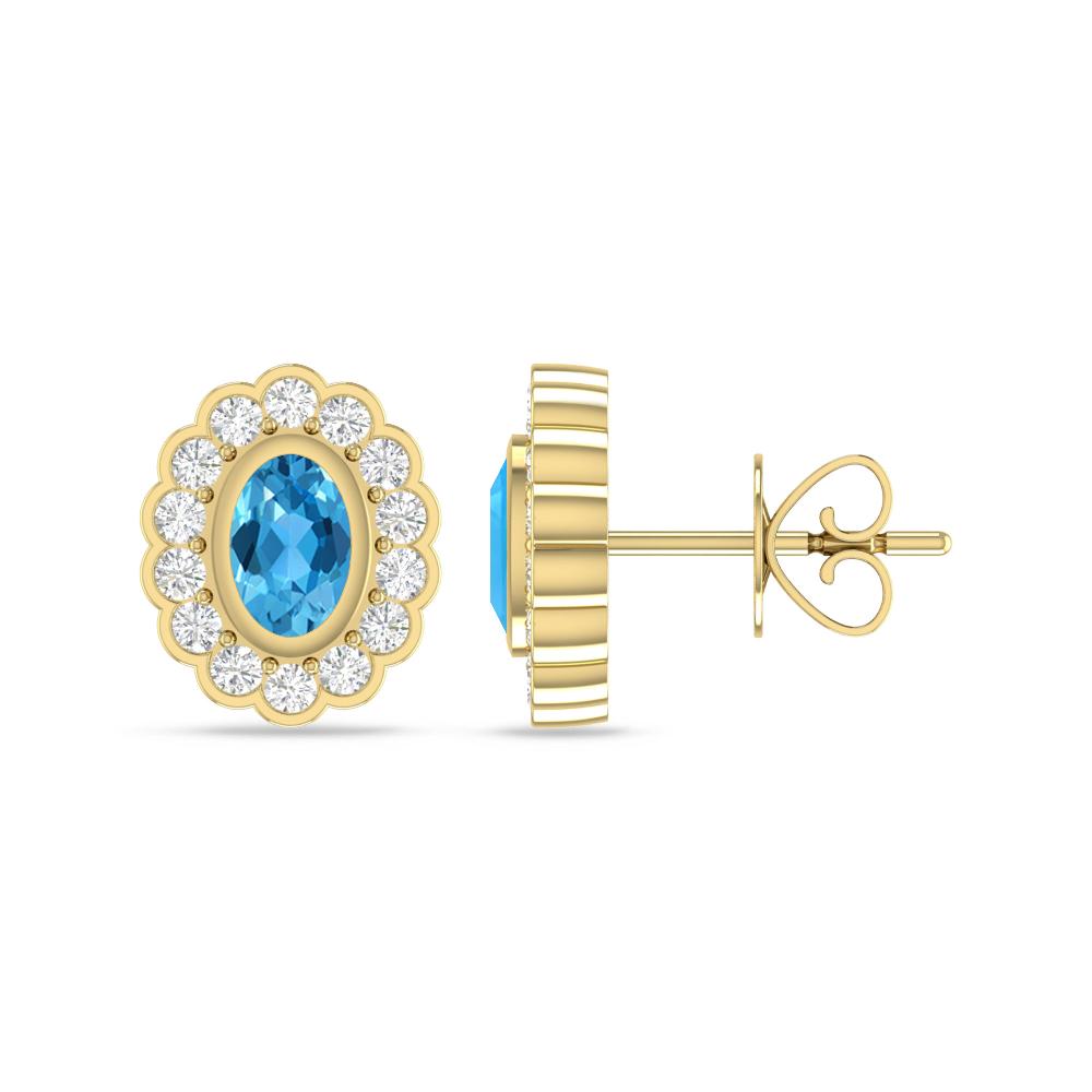 Yellow Gold - Blue Topaz